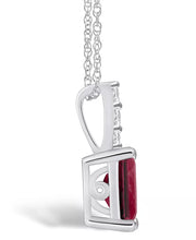 [14K, 2 Ct. T.W.] White Gold Garnet & Diamond Accent Pendant