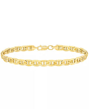 [10K, 5-5/8Mm] Gold Men's Solid Mariner Chain Bracelet