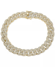 [10K, 10 Ct. T.W] Gold Diamond Cuban Link Bracelet