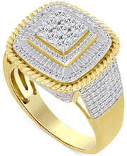 [10K, 1 Ct. T.W.] Yellow Gold Men's Diamond Statement Ring