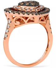 [14K, 1-1/4 Ct. T.W.] Rose Gold GODIVA X â® Chocolate Diamond & Nude Diamond Heart Halo Cluster Ring