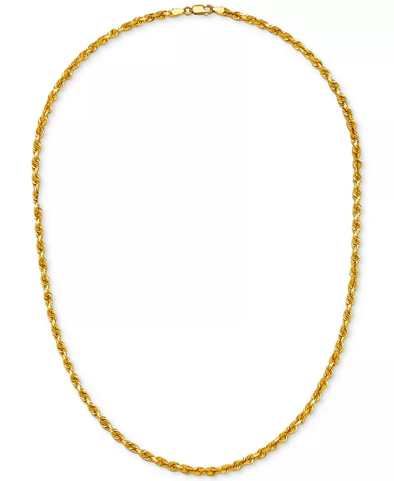 Rope Chain 20" Necklace 3.5Mm in 14K Gold