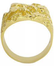 [10K] Gold Men's The Golden Nugget Miner's Nugget Ring