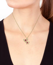 [14K ] Gold Ruby (1/2 Ct. T.W.) & Diamond (1/2 Ct. T.W.) Butterfly Pendant