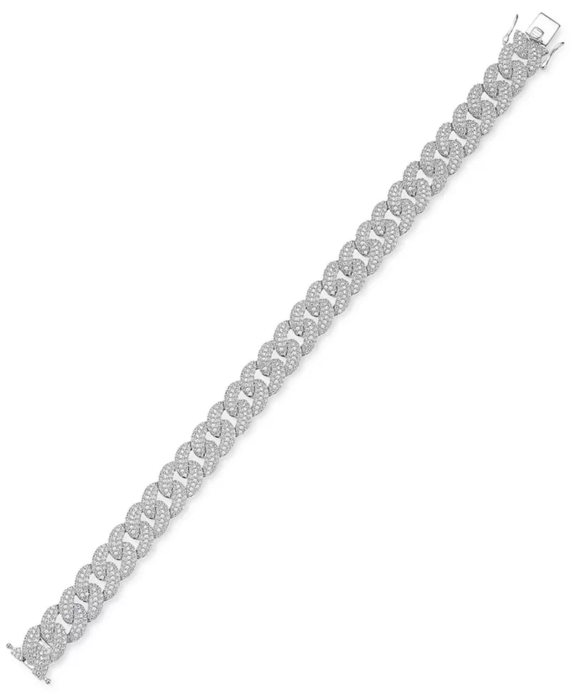 [10K, 10 Ct. T.W] Gold Diamond Cuban Link Bracelet