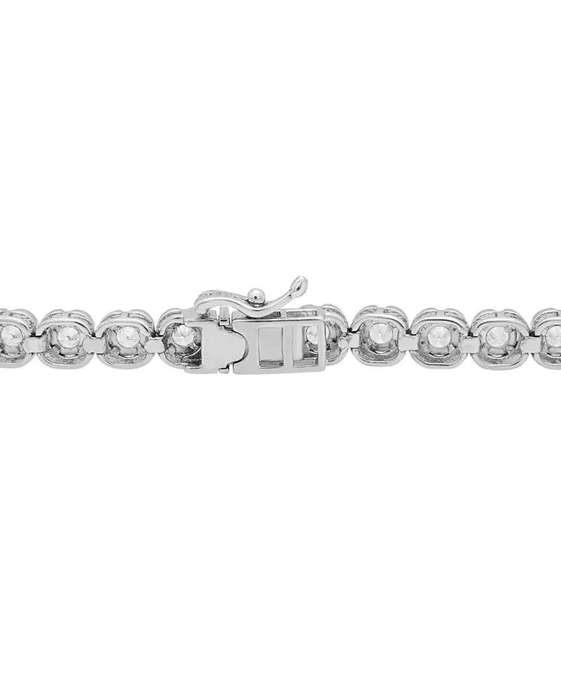 [1 Ct. T.W.] Men's Sterling Silver Diamond Tennis Bracelet