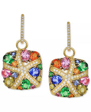 [14K] Gold Multicolor Sapphire (3-1/3 Ct. T.W.) & Diamond (1/4 Ct. T.W.) Starfish Earrings