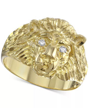 [10K] Gold Diamond Accent Lion Ring