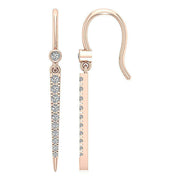 [14K, 0.30 Ct] Rose Gold Chandelier Earrings Natural Round Diamonds