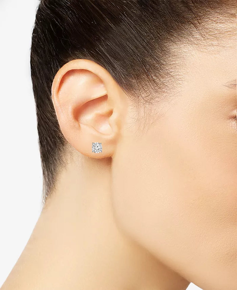 [14K, 2 Ct. T.W.] White, Yellow or Rose Gold Diamond Stud Earrings