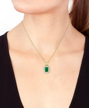 [14K, 1-3/8 Cttw, 1/2 Cttw] Brasilica Baguette-Cut Emerald & Diamonds