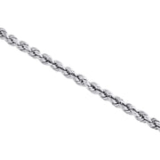 10K White Gold 3.25Mm Semi Solid Diamond Cut Rope Link Chain Necklace 18 Inch