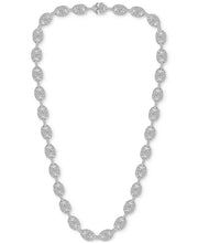 [10K, 15-3/4 Ct. T.W.] White Gold Mens Diamond Mariner Puff Link 24" Chain Necklace