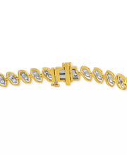 [2 Ct. T.W.] 10K Gold Two-Stone Diamond Link Bracelet