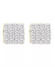 [10K, 3/4 Ct.T.W.] Yellow Gold Men's Diamond Earring Set