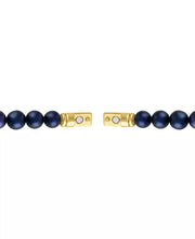 [14K,1/5 Ct. T.W.] Gold-Plated Sterling Silver Marine Star Blue Freshwater Pearl & Diamond Beaded Bracelet