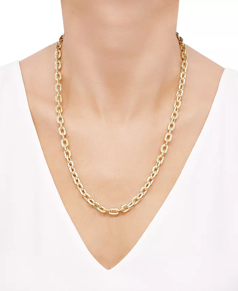 [10K] Gold Square Link 22" Chain Necklace