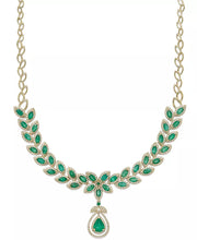 [14K] Brasilica Emerald (11-3/4 Ct. T.W.) and Diamond (2-3/4 Ct. T.W.) Pendant Necklace