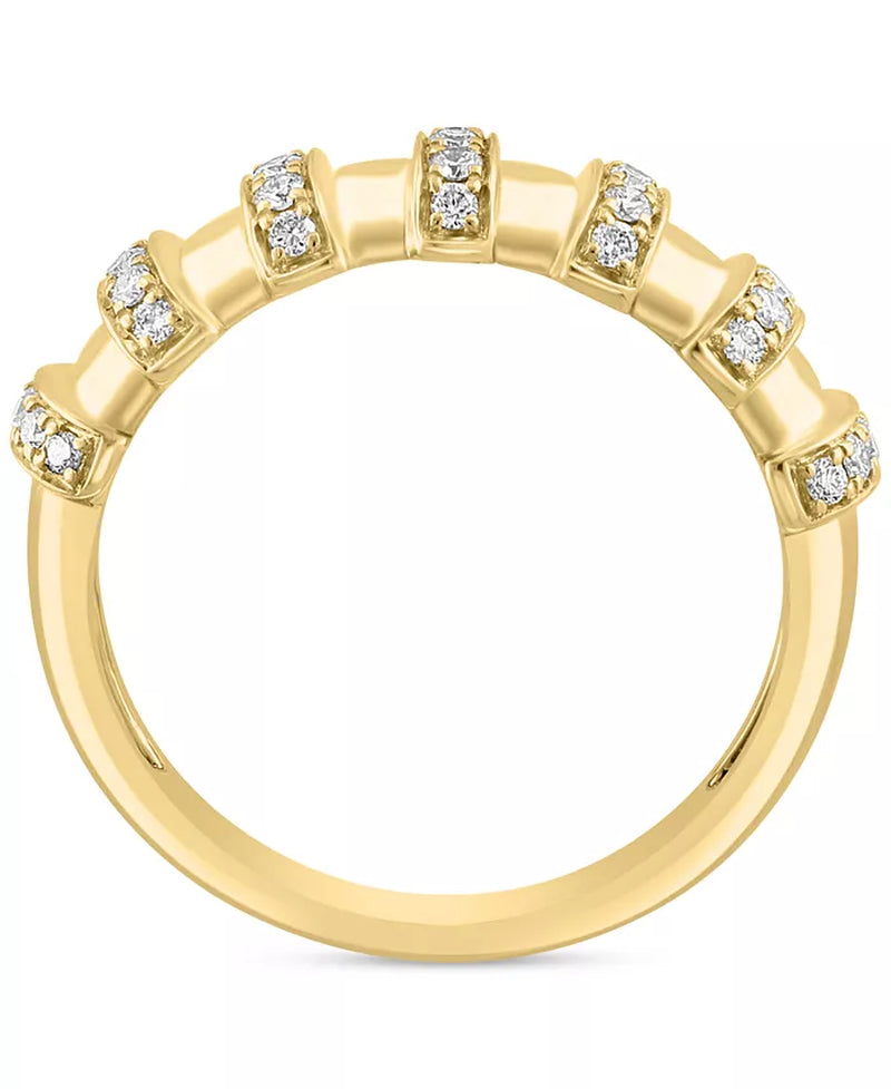 [14K, 1/3 Ct. T.W.] Gold Diamond Multi Row Band