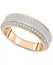 [10K, 1 Ct. T.W.] Gold & Diamond Men's Pavã© Band