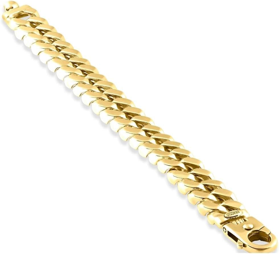 [14K] Gold Heavy Cuban (115Gram) or Platinum (186Gram) 14.5Mm 8.75" Link Bracelet 