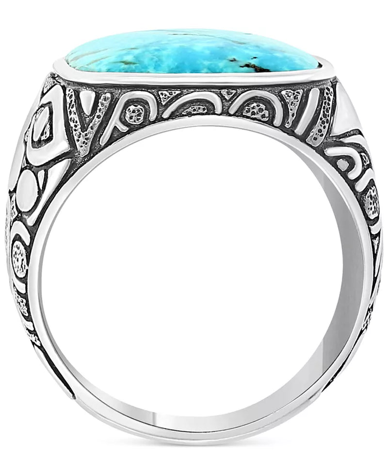 EFFY® Men'S Turquoise Eagle Ring in Sterling Silver