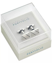 Perry Ellis Silver Diagonal Line Cufflinks