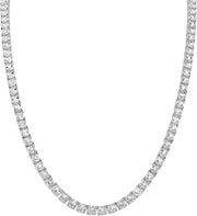 [5Mm] Black Rhodium Plated Sterling Silver Tennis Necklace Inset  With White Topaz Tennis Necklace