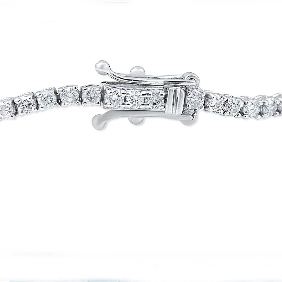 Pompeii 3Ct round Diamond Tennis Bracelet 14K White Gold Women'S 7" (G/H,I1)