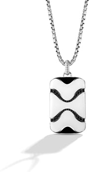 [1/2 Ct.Tw.] Star Wars™ Fine Jewelry Collection Stormtrooper Pendant Black Diamonds and Ceramic Silver