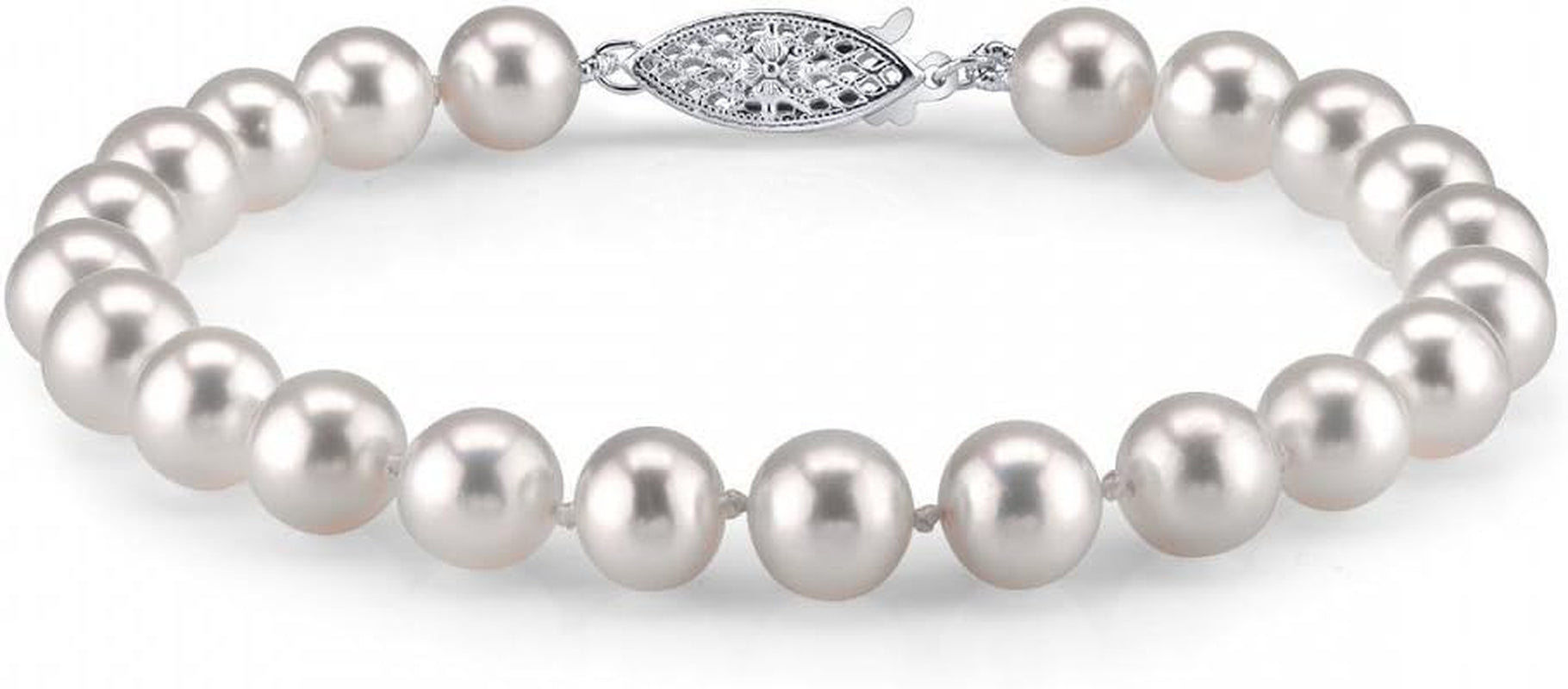 [6.5"] Sterling Silver & White Freshwater Pearl Bracelet