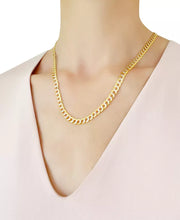 [14K, 5-3/4Mm] Solid Gold & White Gold 20" Two-Tone Open Curb Chain Necklace