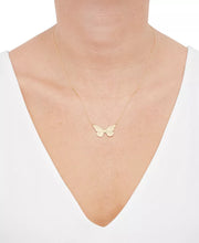 [10K] Gold Two-Tone Butterfly Pendant Necklace