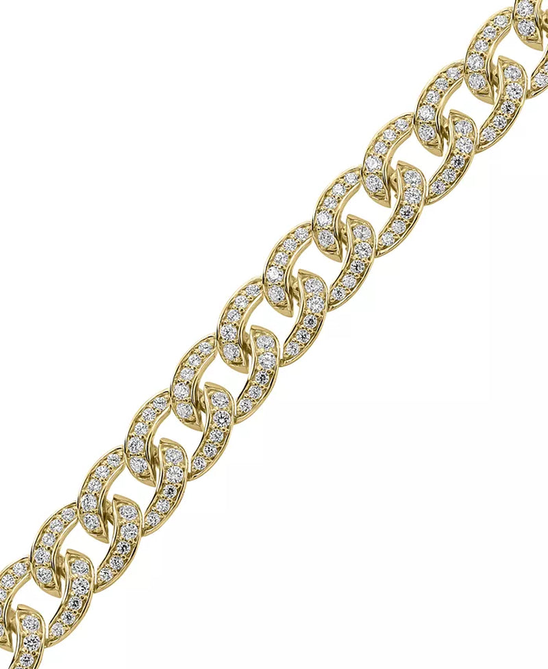 [10K, 6 Ct. T.W.] Gold Mens' Diamond Curb Link Bracelet