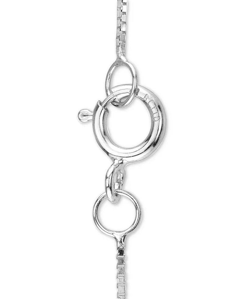 [14K, 1/8 Ct. T.W.] White Gold Diamond Teardrop 18" Pendant Necklace