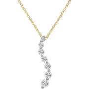 Certified 1/2Ct Journey Diamond Pendant Necklace for Women in 10K Gold on an 18 Inch 10K Gold Chain | Real Certified Diamonds in Real 10K White Gold or Yellow Gold