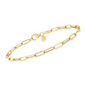 [18K] Yellow Gold Italian Paper Clip Link Bracelet