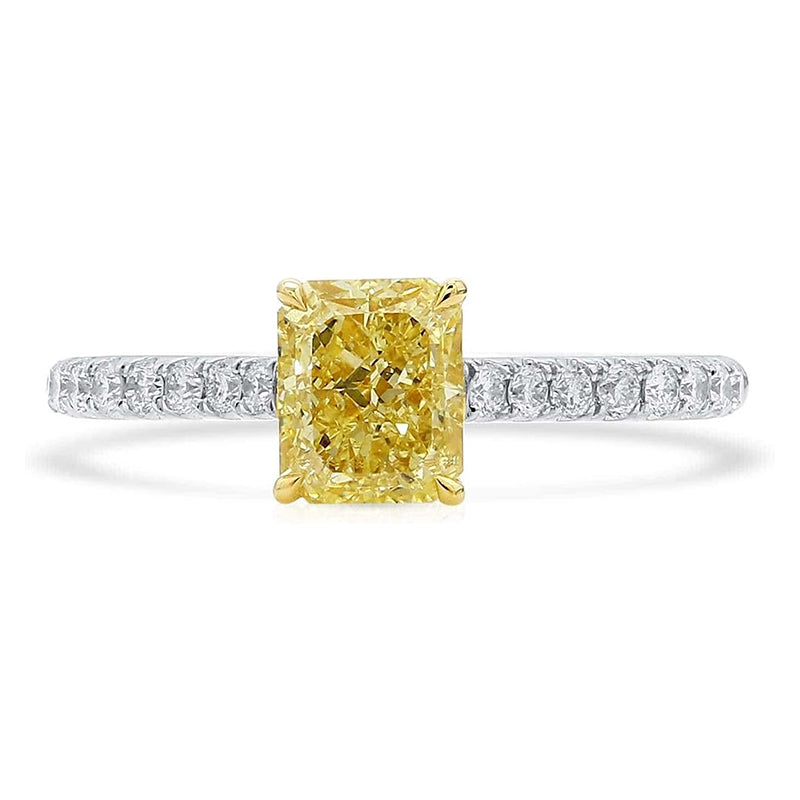 Natural Real Rare Classic Fancy Yellow Diamond Ring