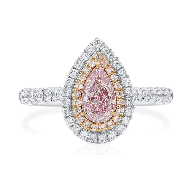 Natural Real Classic Very Light Pink Diamond Engagement Ring