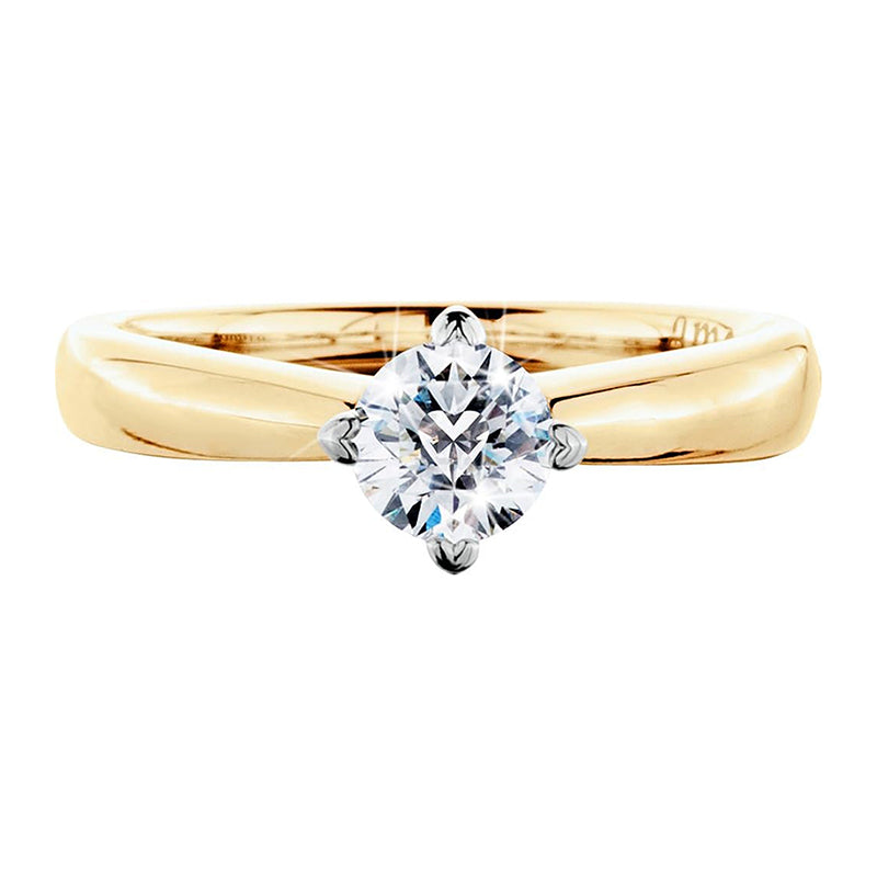 [18K, 0.5 Cttw] Two-Tone Gold Pristine Hearts Diamond Ring