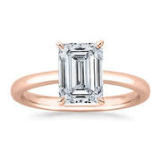 White Gold Solitaire Emerald Cut Diamond Engagement Ring