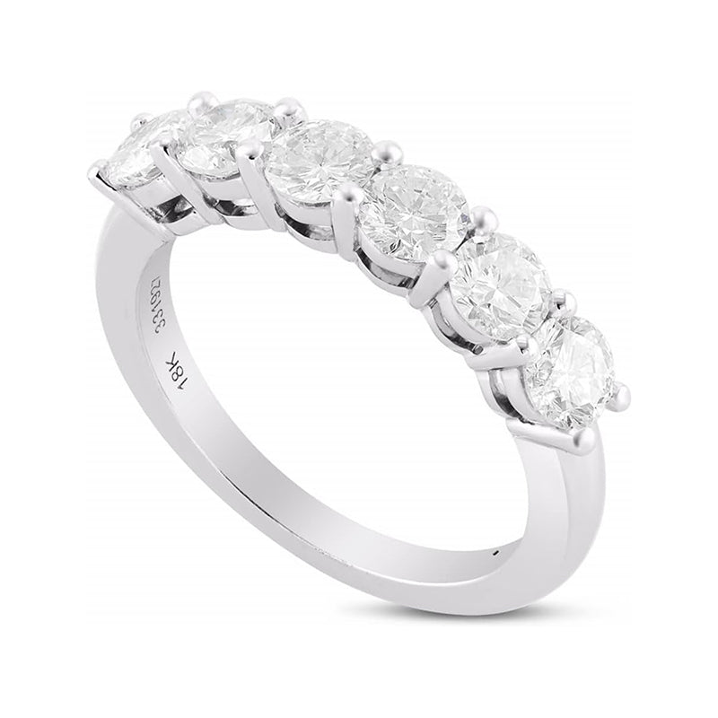 [18K, 1.57Ct] White Gold Colorless Diamond Band Ring