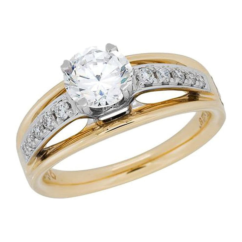 Two-Tone Gold Diamond Ring