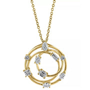 [14K, 5/8 Ct. T.W.] Gold Diamond Multi-Cut Multi-Circle 18" Pendant Necklace