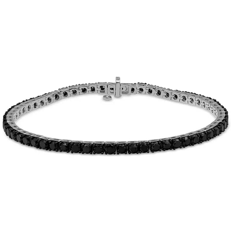 [12 Ct. T.W.] Black Diamond Tennis Bracelet in Sterling Silver