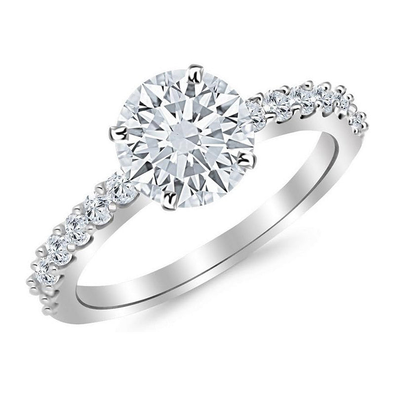 Round Classic Single Diamond Engagement Ring 