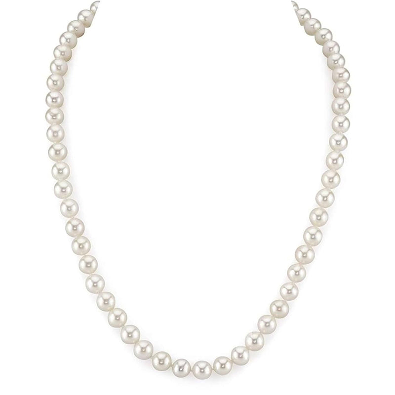 [14K] Genuine AAA+ Quality Cultured Pearls Necklace With Gold Clasp