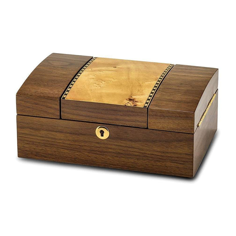 Mapa Burlwood & Walnut Burlwood Veneer Jewelry Box