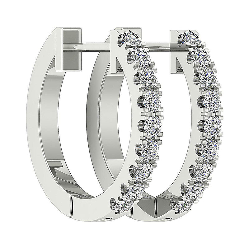 Hoops Earrings round Diamond 