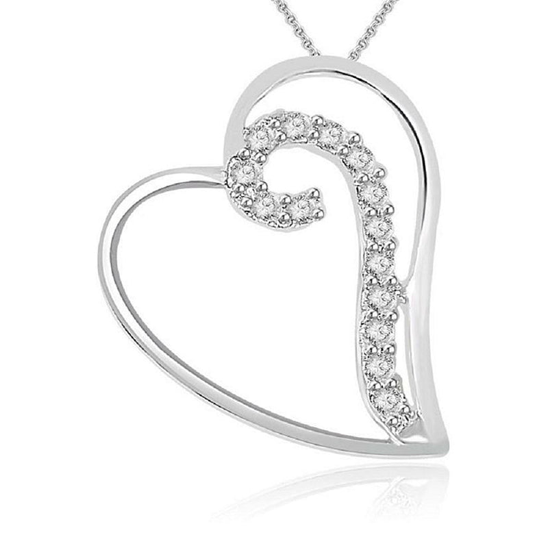 Love of Heart Pendant Necklace SI1 G 0.20Ct Natural Diamond White Gold Appraisal